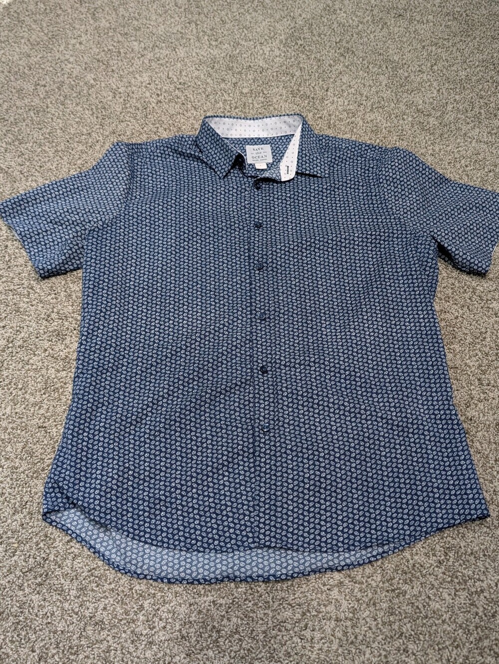 Save The Ocean Men's Button Up Shirt Size Large